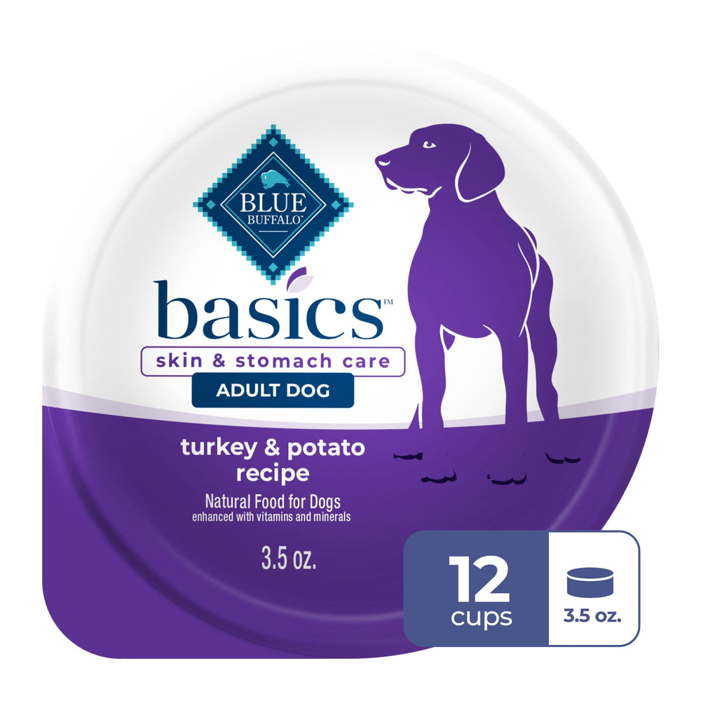 Blue Buffalo Basics turkey wet dog food for small breeds in 3.5 oz cups