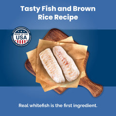 Blue Buffalo Brown-Rice-Cranberries-Vegetables illustrates a natural, balanced diet.