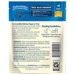 Blue Buffalo Delectables open pouch ready to top dry dog food.
