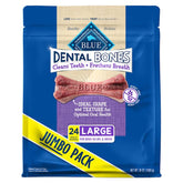 Blue Buffalo Dental Bones large chew bag front view for dogs, daily dental care