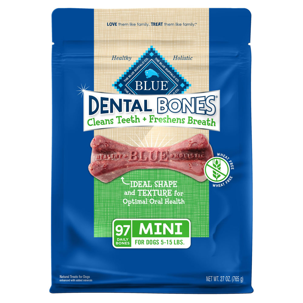 Blue Buffalo Dental Bones Mini bag promotes daily oral care for small dogs