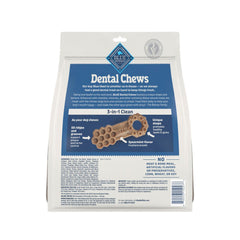 Blue Buffalo Dental Chews Large bag side view highlighting natural ingredients