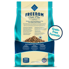 Blue Buffalo Freedom 11-lb bag offers convenient grain-free nutrition for indoor cats.