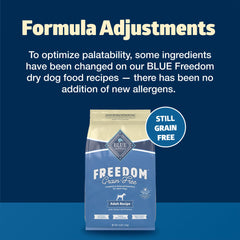 Blue Buffalo Freedom grain-free dry dog food kibble close-up