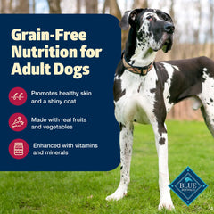 Blue Buffalo Freedom grain-free kibble close-up showing texture.
