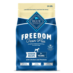 Blue Buffalo Freedom Senior dry dog food with real chicken first ingredient for taste and protein