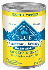 Blue Buffalo Homestyle Chicken Dinner can shows real chicken for a protein-rich meal