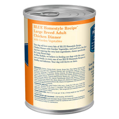 Blue Buffalo Homestyle Large Breed closeup highlights real chicken first ingredient for flavor.