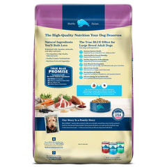 Blue Buffalo large breed dry dog food with real lamb as the first ingredient.