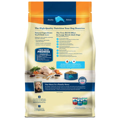 Close-up of Blue Buffalo large-breed kibble for big dogs.