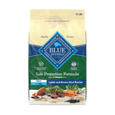 Blue Buffalo Life Protection Formula Senior 7+ bag open; kibble supports mobility and energy.