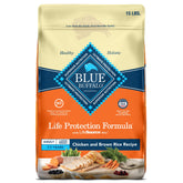 Blue Buffalo Life Protection Large Breed bag front shows real chicken formula for big dogs