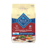 Blue Buffalo Life Protection Senior 7+ dry dog food bag supports senior vitality.