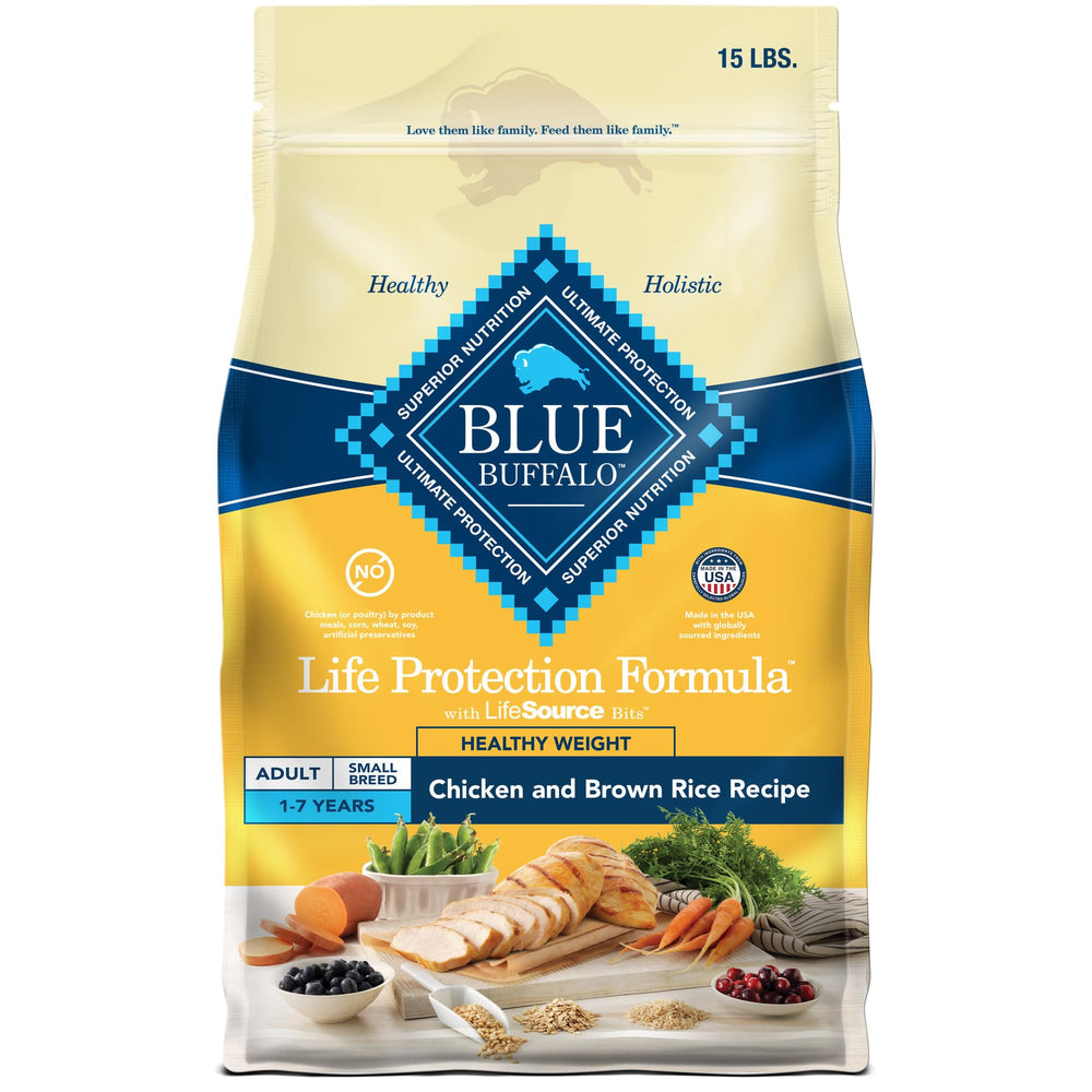 Blue Buffalo Life Protection Small Breed kibble closeup for controlled portions