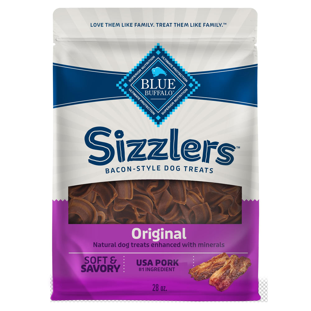 Blue Buffalo Sizzlers real USA pork first for dogs' savory flavor