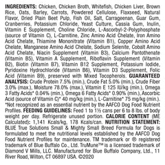 Blue Buffalo small-breed dog bowl with wet food, highlighting protein-rich meal.