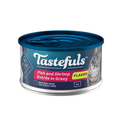 Blue Buffalo Tastefuls flaked wet cat food with real fish and shrimp for enticing flavor