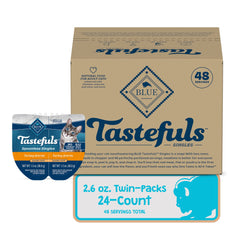 Blue Buffalo Tastefuls silky-pate-texture entices cats at mealtime.