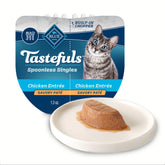 Blue Buffalo Tastefuls chicken pate cups show real chicken as the first ingredient for meals