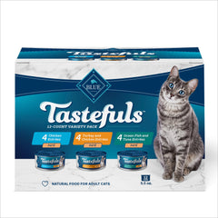 Blue Buffalo Tastefuls chicken pâté cans show real meat first for healthy appetite