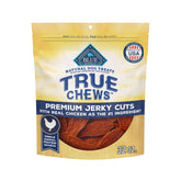 Blue Buffalo True Chews Jerky Cuts bag front view showing real chicken recipe for dogs