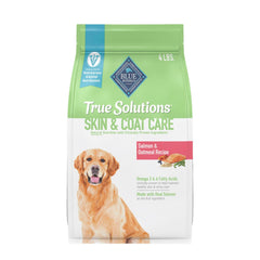 Blue Buffalo True Solutions skin and coat bag 4-lb showing premium ingredients