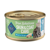 Blue Buffalo True Solutions skin and coat front label highlights whitefish as first ingredient for adults