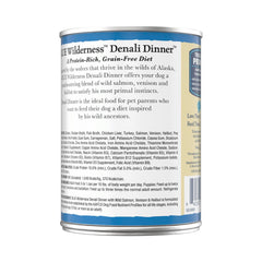 Blue Buffalo Denali Dinner can label highlights wild salmon, venison and halibut.
