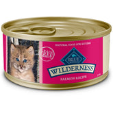 Blue Buffalo Wilderness kitten salmon pate can: real salmon first ingredient for growth