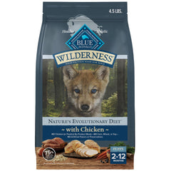 Blue Buffalo Wilderness Puppy Chicken-First image shows real chicken as top ingredient for tasty nutrition