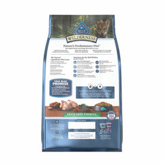 Close-up of Blue Buffalo Wilderness Puppy kibble with real chicken