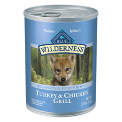 Blue Buffalo Wilderness puppy food with real turkey first ingredient supports healthy muscle growth