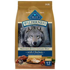 Blue Buffalo Wilderness real chicken ingredient highlights premium protein for lean muscle and daily energy.
