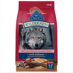Blue Buffalo Wilderness with salmon first ingredient supports protein-rich nutrition for active dogs