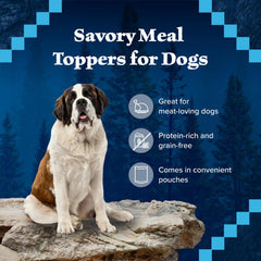resealable pouch of Blue Buffalo Wilderness Trail Toppers Wild Cuts Chicken Bites