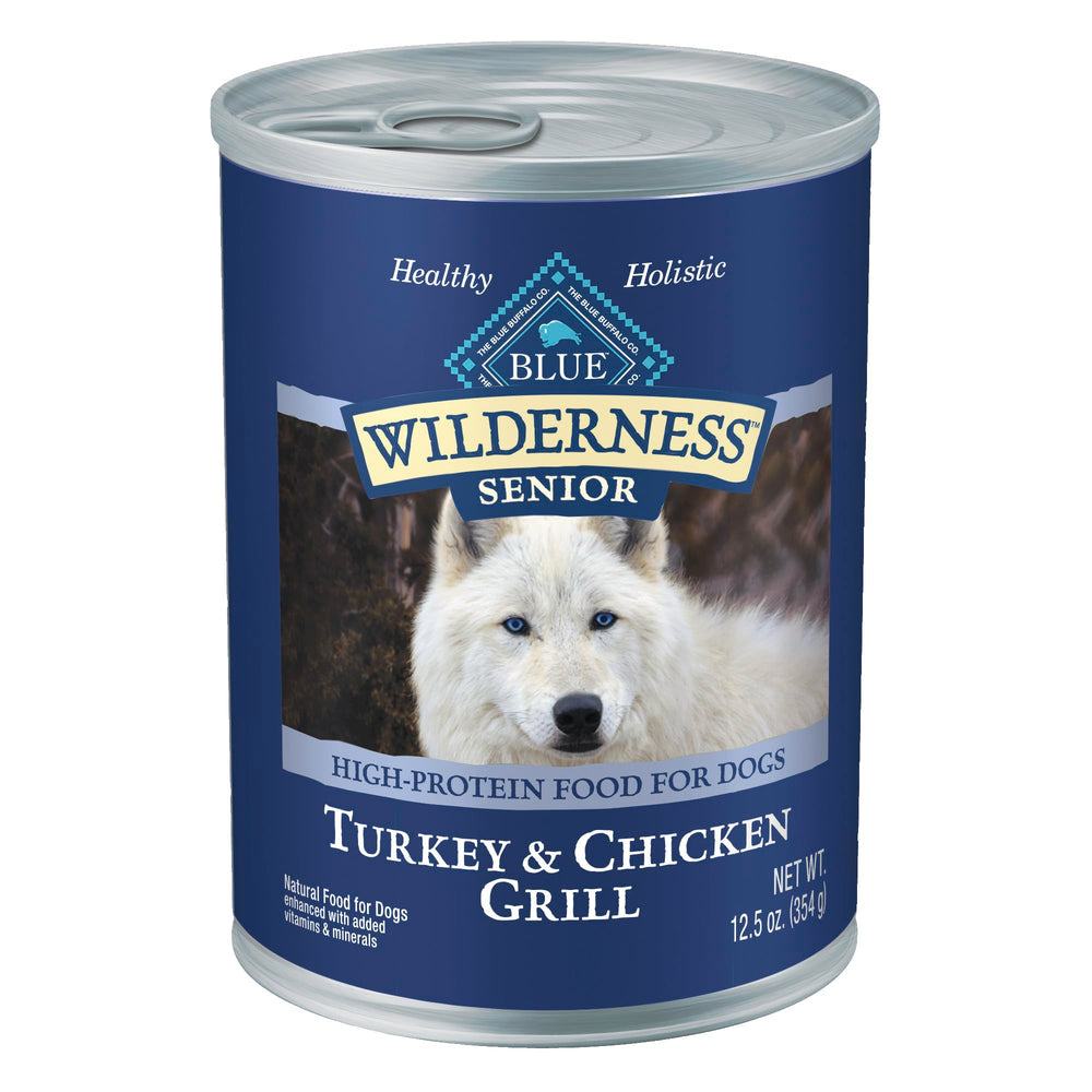 Blue Buffalo Wilderness turkey-chicken can offering high-protein nutrition for seniors