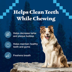 Blue Buffalo Wilderness Wild Bones Mini Dental Chew small dog size label.