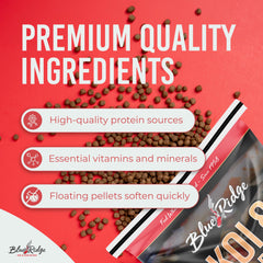 Blue Ridge Goldfish Food floating pellets ideal for small goldfish