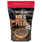 Blue Ridge Koi Fish Food front bag showing 2lb packaging for cool-season feeding