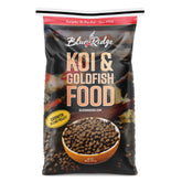 Blue Ridge Koi Food 25lb bag front view showing premium pond formula