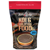 Blue Ridge Koi Food 2lb bag shown for easy pond feeding and storage.