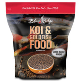 Blue Ridge Koi Food 5lb pellets for cool-water feeding.