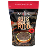 Blue Ridge Koi Food floating pellets 2lb feed for easy, steady pond meals.