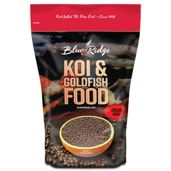 Blue Ridge Koi Food floating pellets 2lb feed for easy, steady pond meals.