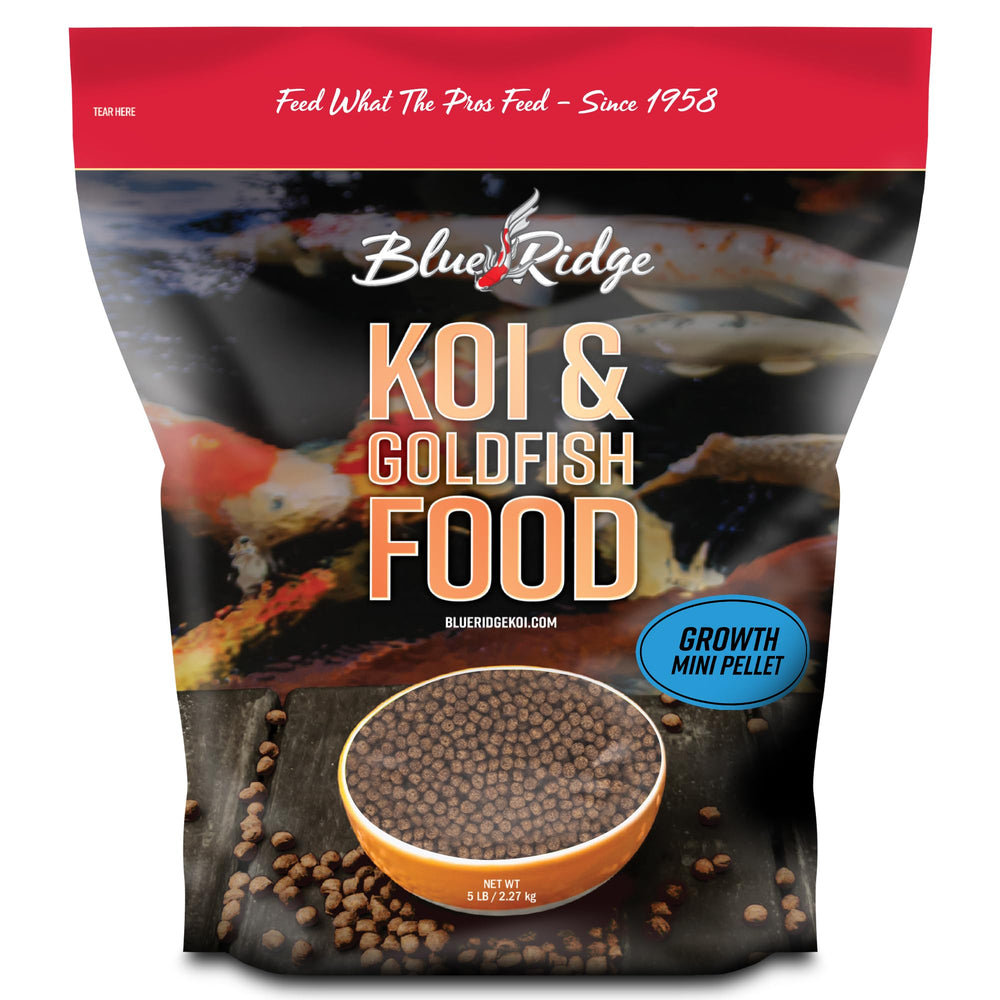 Blue Ridge Koi Food floating pellets close-up for easy digestion.