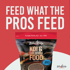 Blue Ridge Koi Food growth formula nutrition image highlighting growth potential.