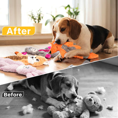 BluPup no-stuffing design reduces mess after playtime.