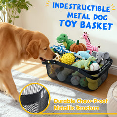 BluPup elegant black finish offers stylish dog toy storage for home.