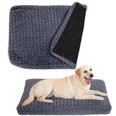 BLVOTKRO Faux Fur Dog Bed Cover closeup shows rose velvet texture for cozy naps.