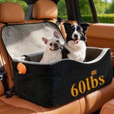 BLVRYVIO large dog car seat showing capacity up to 60 lbs for safe travel.
